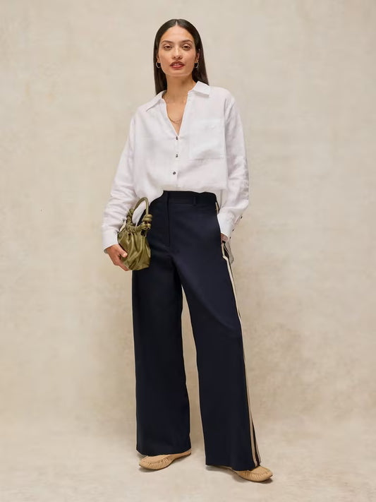 White Stuff | Kenna Side Stripe Trousers | Dark Navy