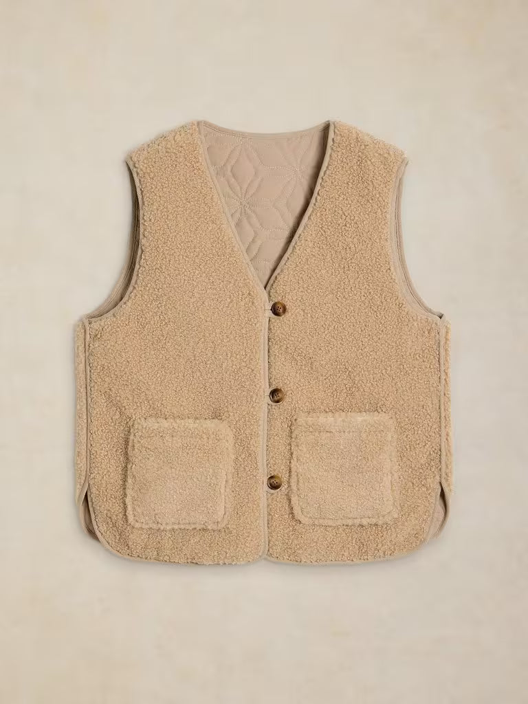 White Stuff | Emery Reversible Gilet | Light Natural