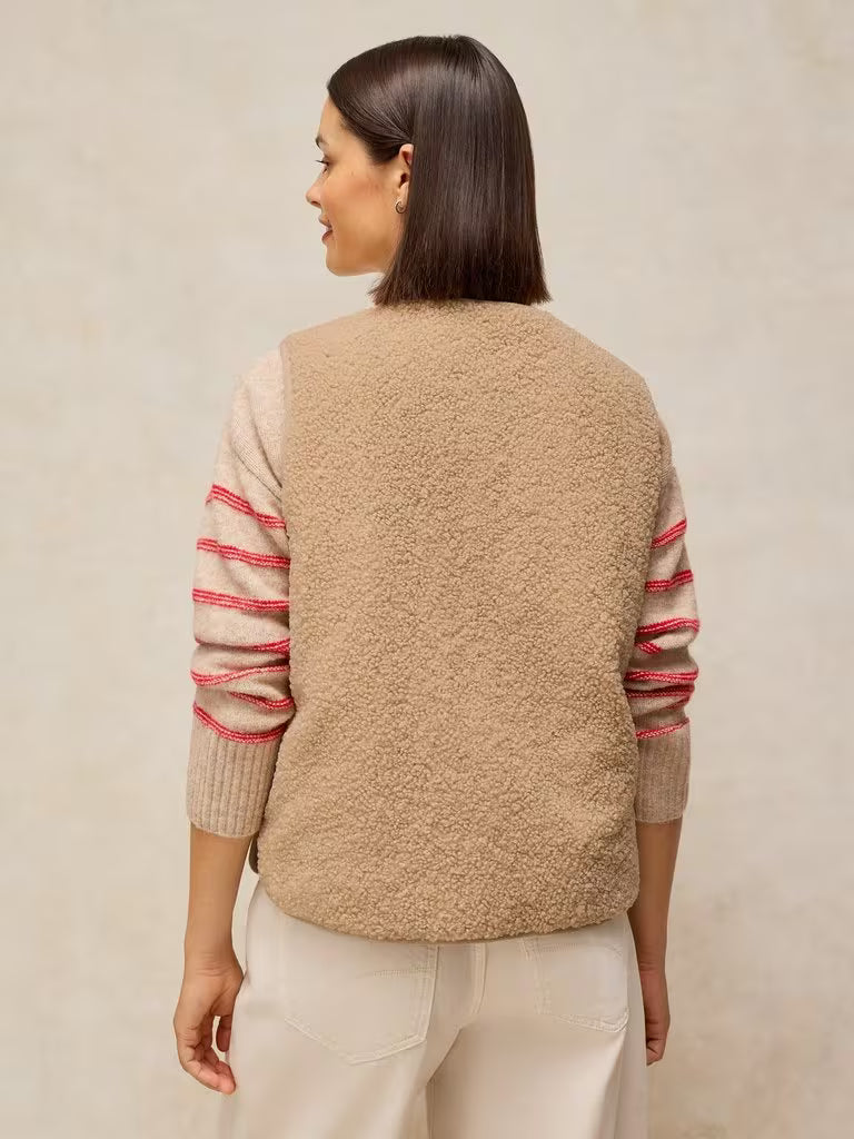 White Stuff | Emery Reversible Gilet | Light Natural