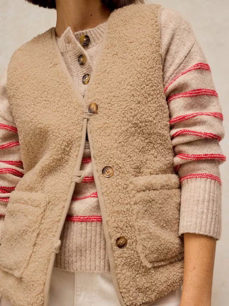 White Stuff | Emery Reversible Gilet | Light Natural
