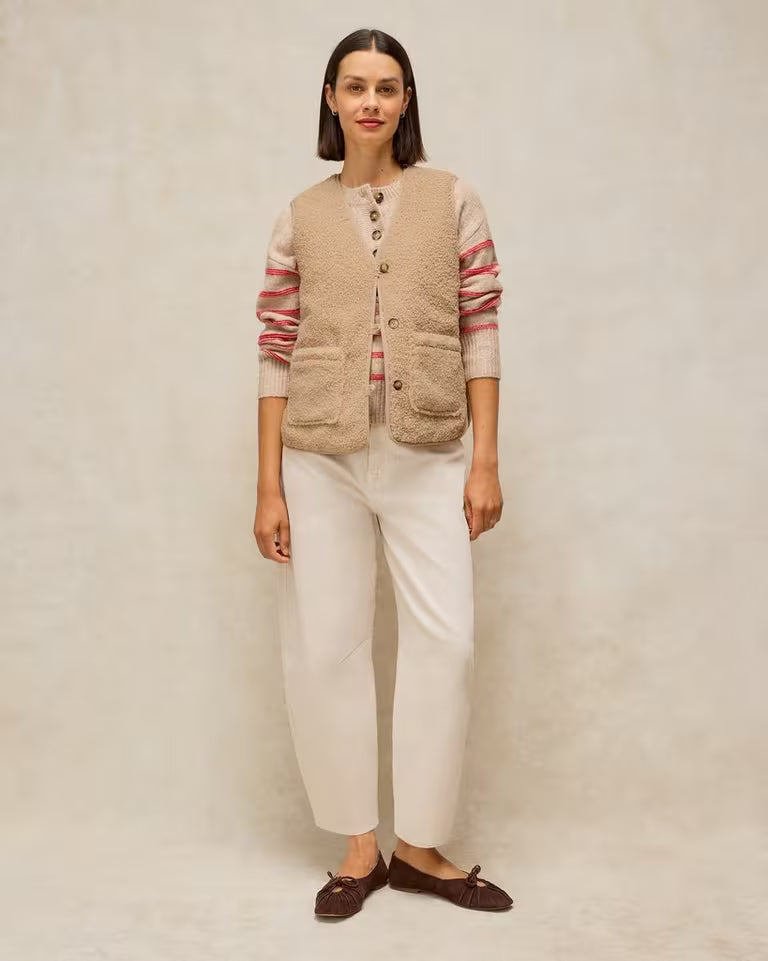 White Stuff | Emery Reversible Gilet | Light Natural