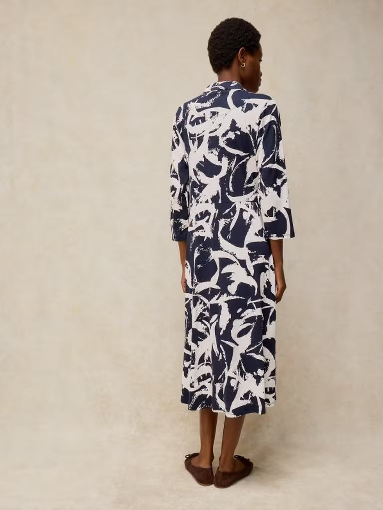 White Stuff | Rua Jersey Dress | Navy Multi