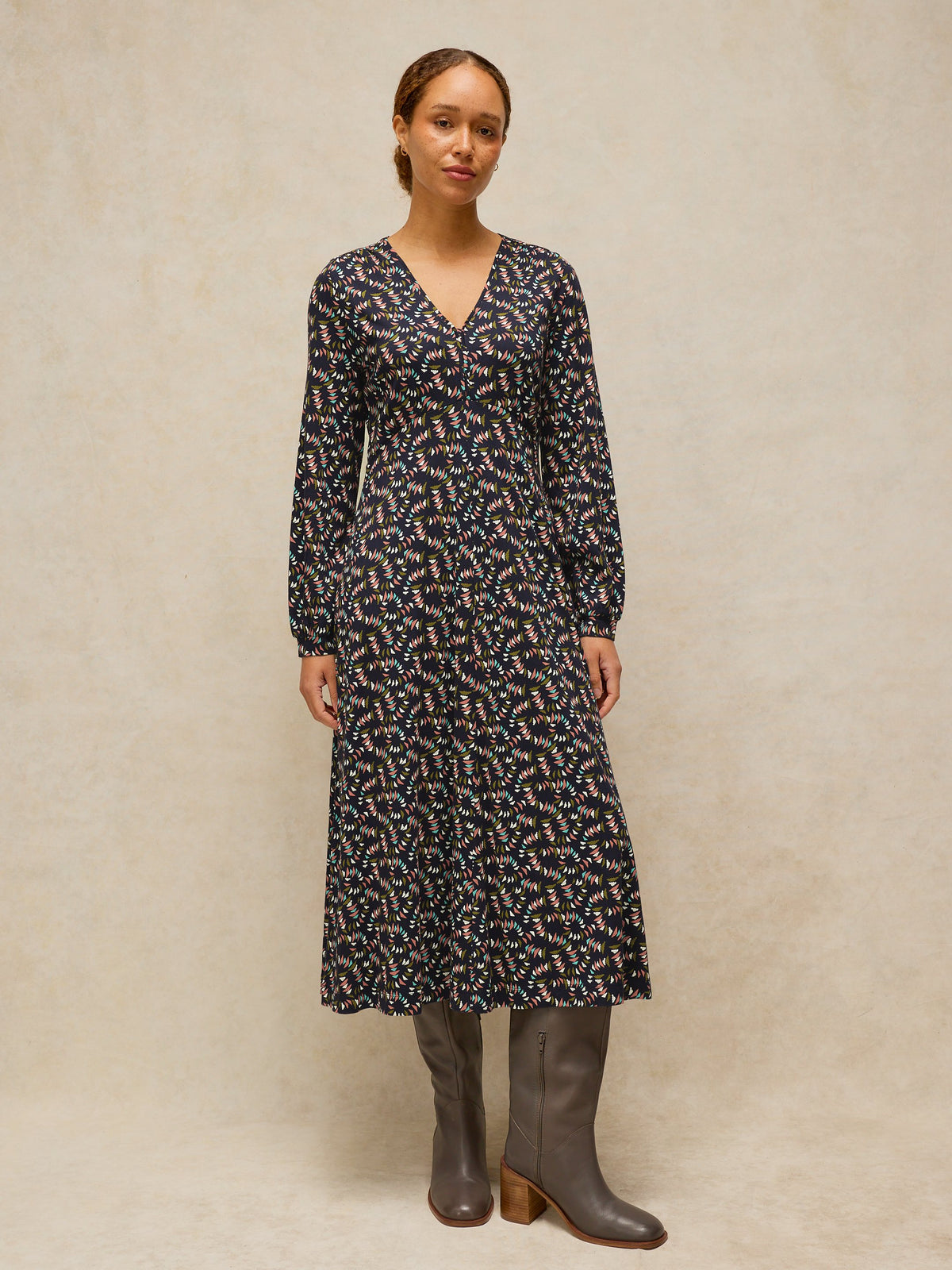 White Stuff | Megan Jersey Dress | Navy Multi
