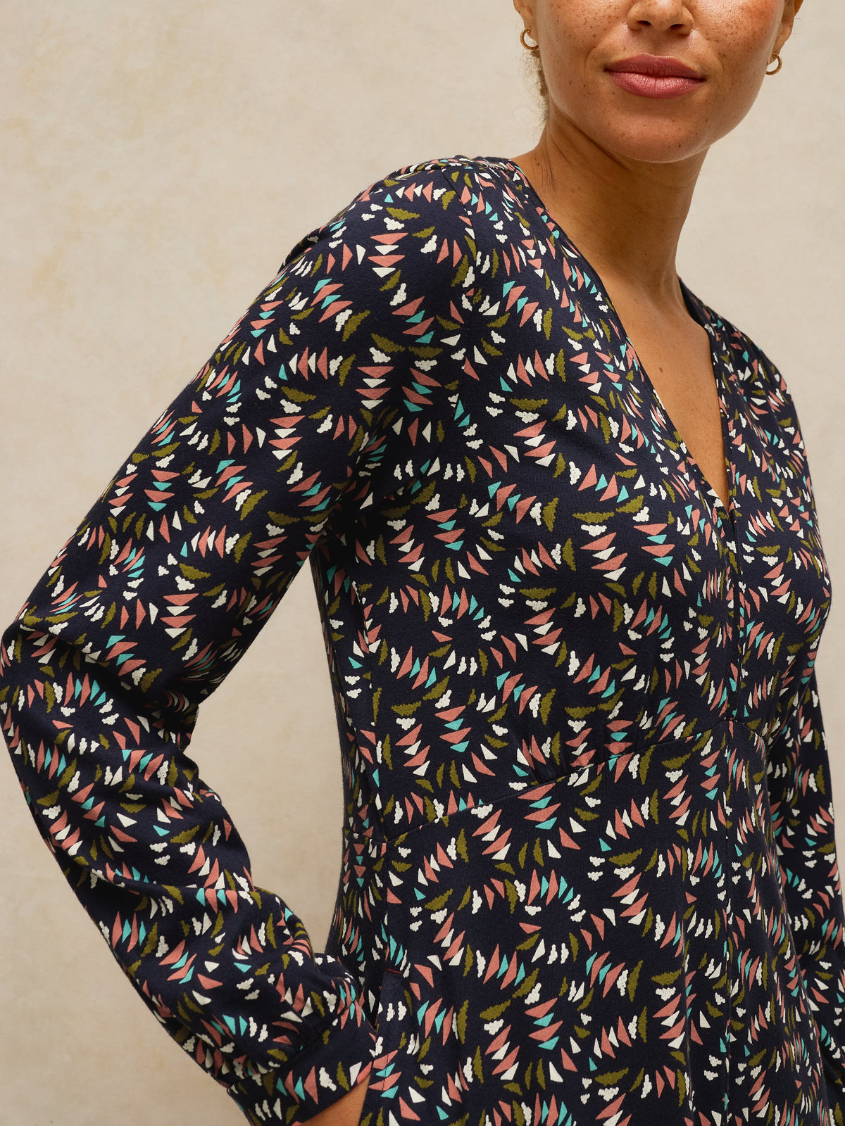 White Stuff | Megan Jersey Dress | Navy Multi