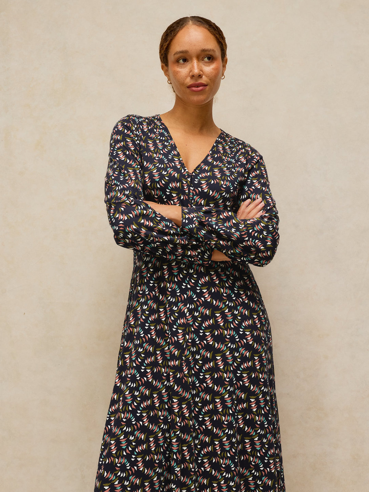 White Stuff | Megan Jersey Dress | Navy Multi
