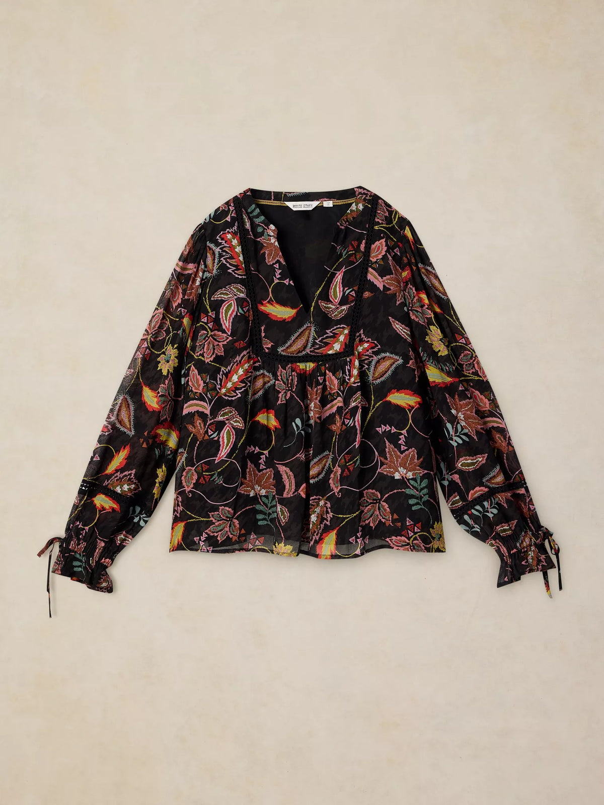 White Stuff | Eleanor Poet Top | Black Multi