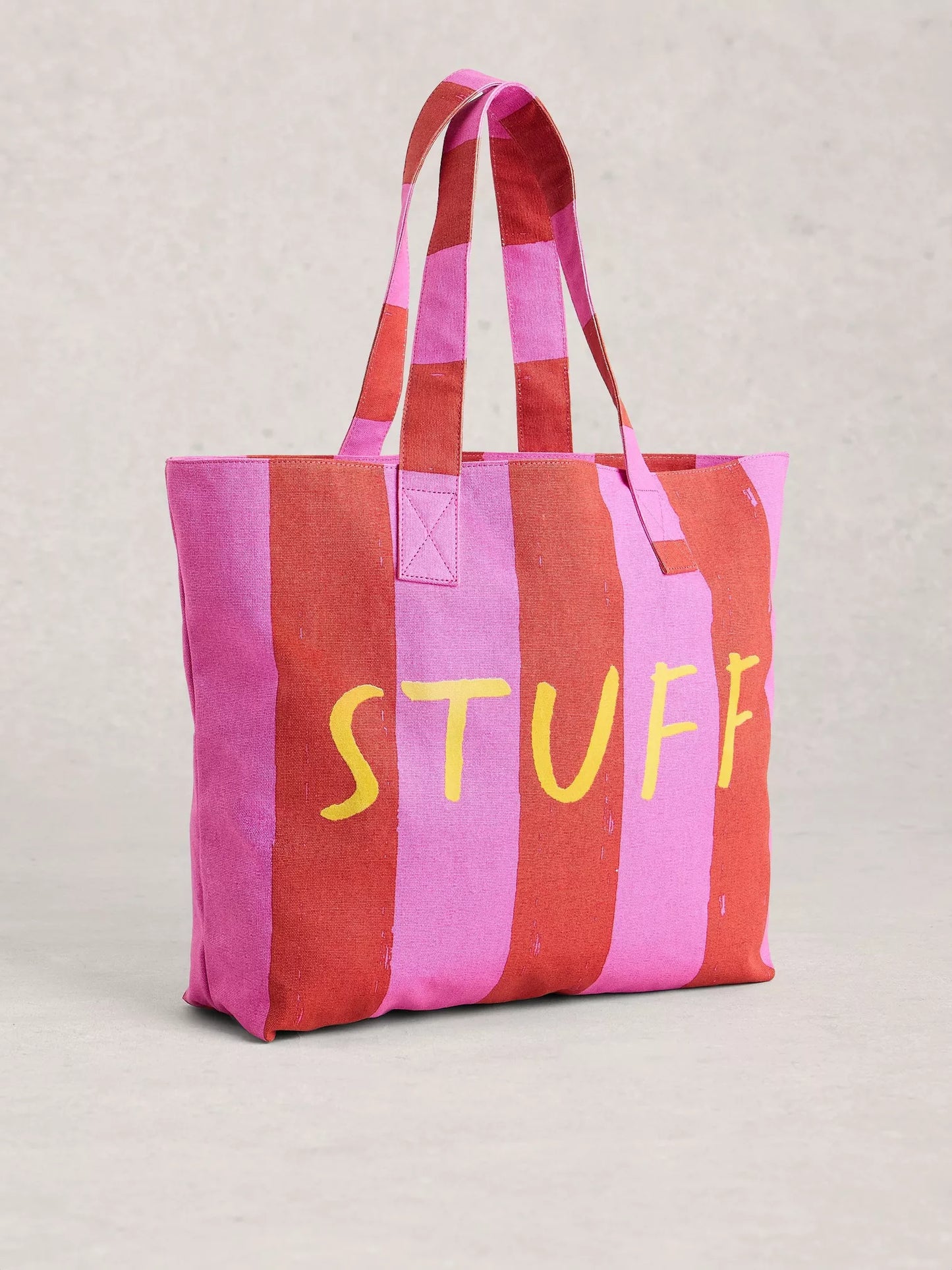 White Stuff | Canvas Summer Bag | Pink & Red