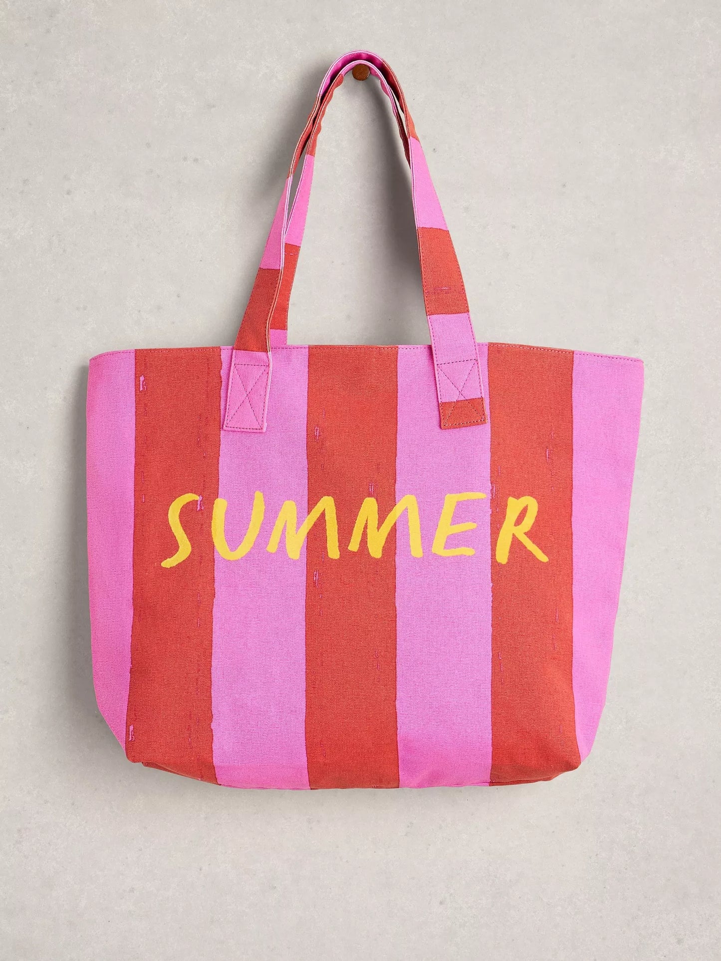 White Stuff | Canvas Summer Bag | Pink & Red