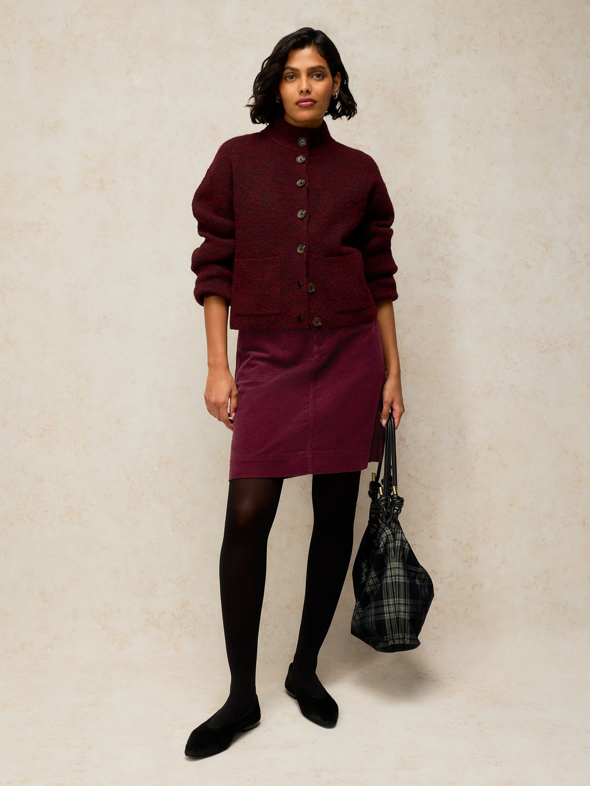 White Stuff | Tia Cord Skirt | Dark Plum