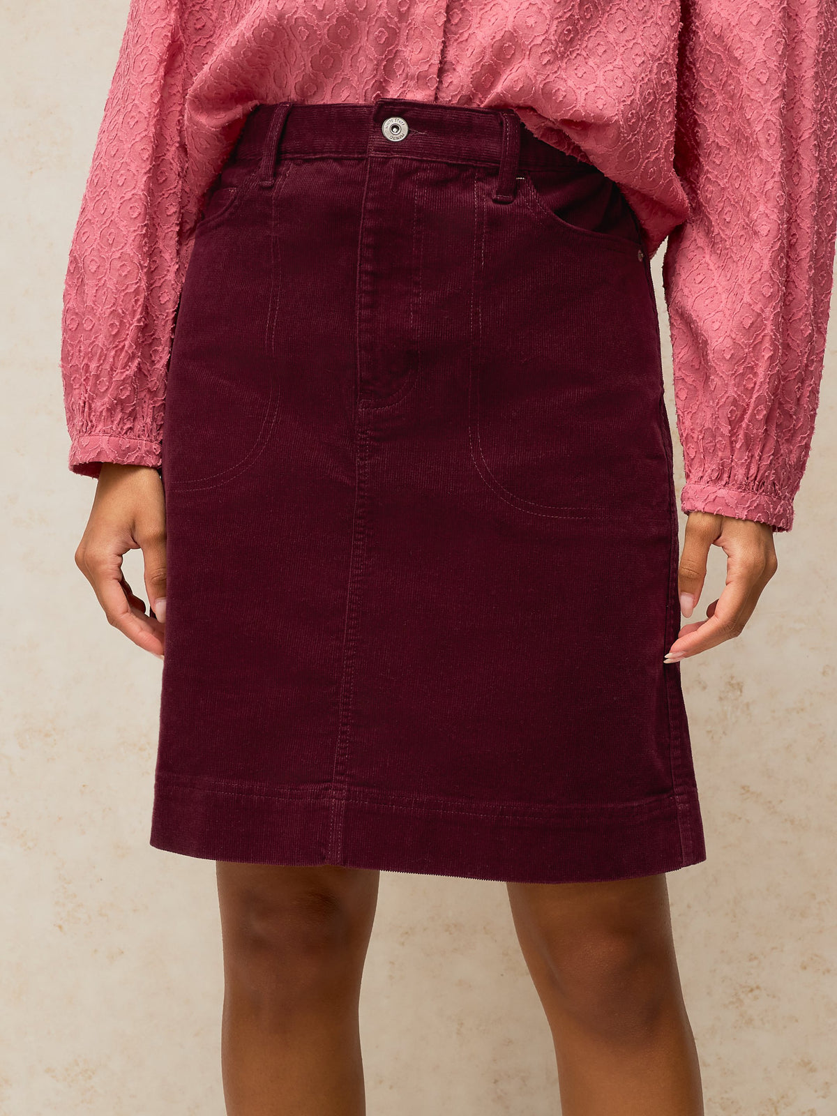 White Stuff | Tia Cord Skirt | Dark Plum
