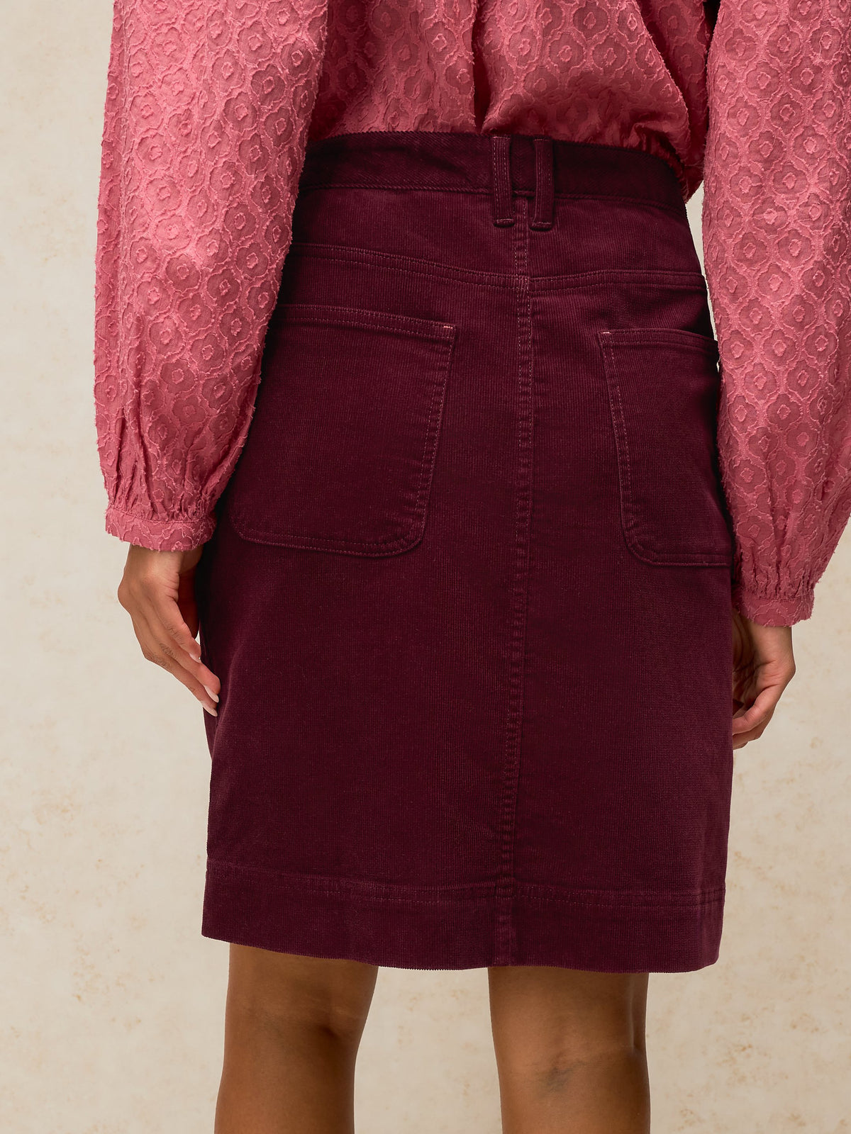 White Stuff | Tia Cord Skirt | Dark Plum