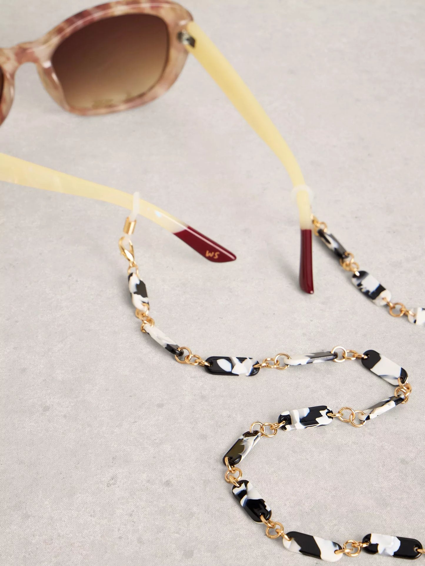 White Stuff | Acetate Sunglasses Chain | Black & White