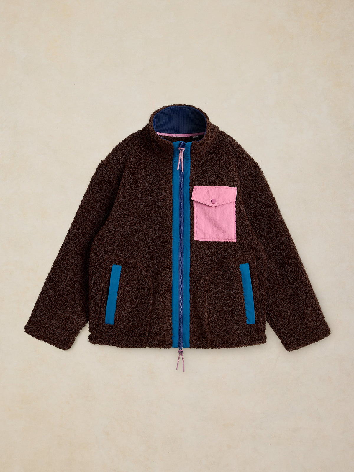 White Stuff | Borg Zip Through | Chocolate Brown