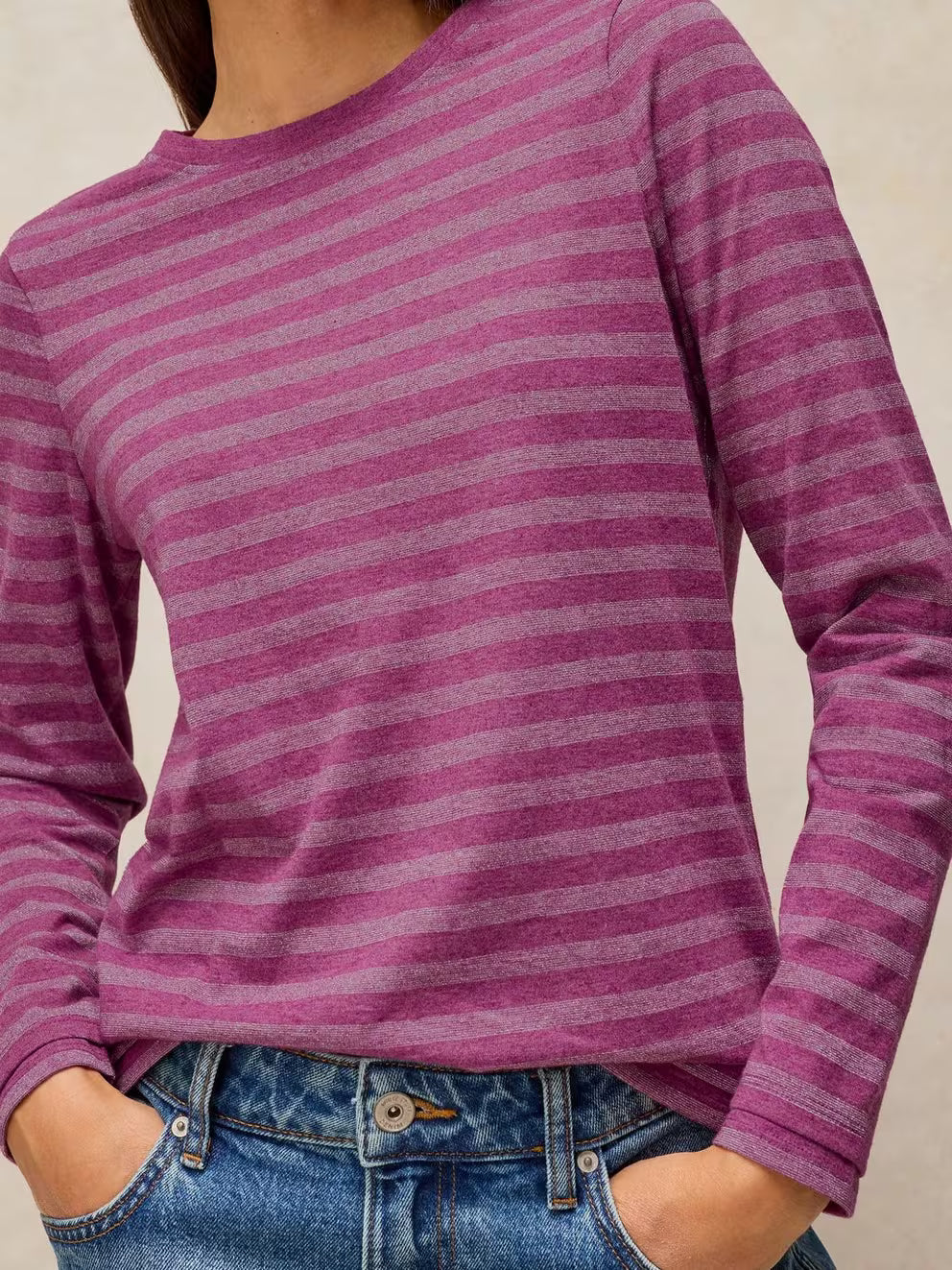 White Stuff | Clara Stripe Sparkle Top