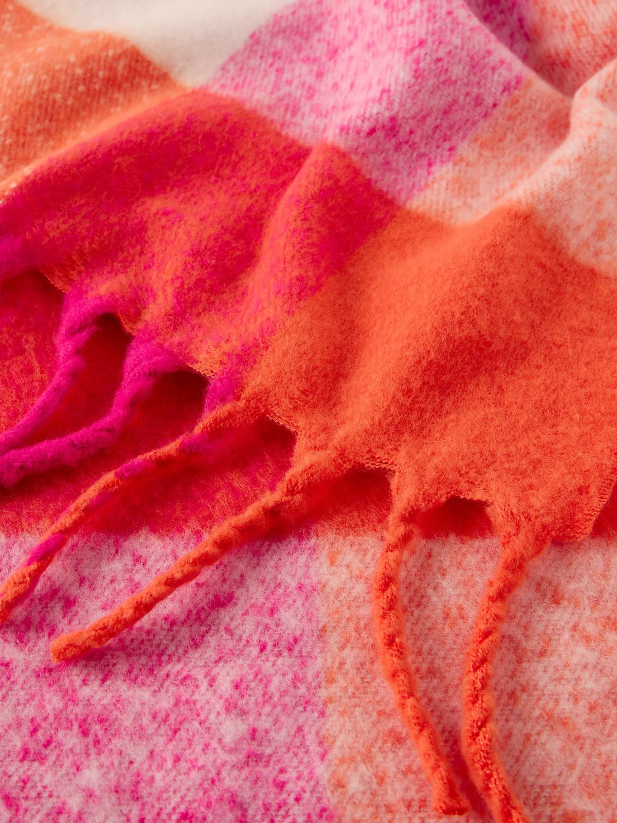 White Stuff | Shelley Brushed Check Scarf | Pink
