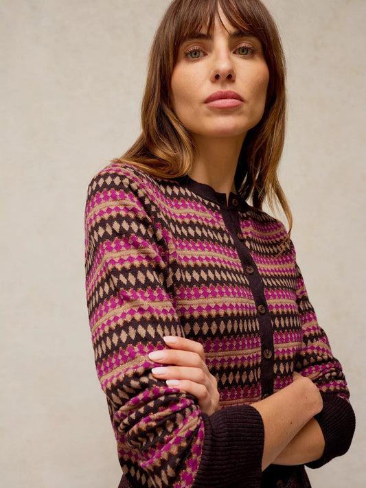 White Stuff | Lois Fairisle Cardigan | Pink Multi