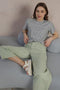 SALE| *Damaged* Fika | Sage Cropped Cotton Straight Leg Jeans