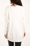 V-Neck Diamante Heart Jumper | Cream