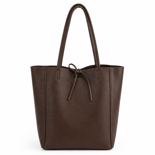 Large Italian Leather Tote Bag | Coffee