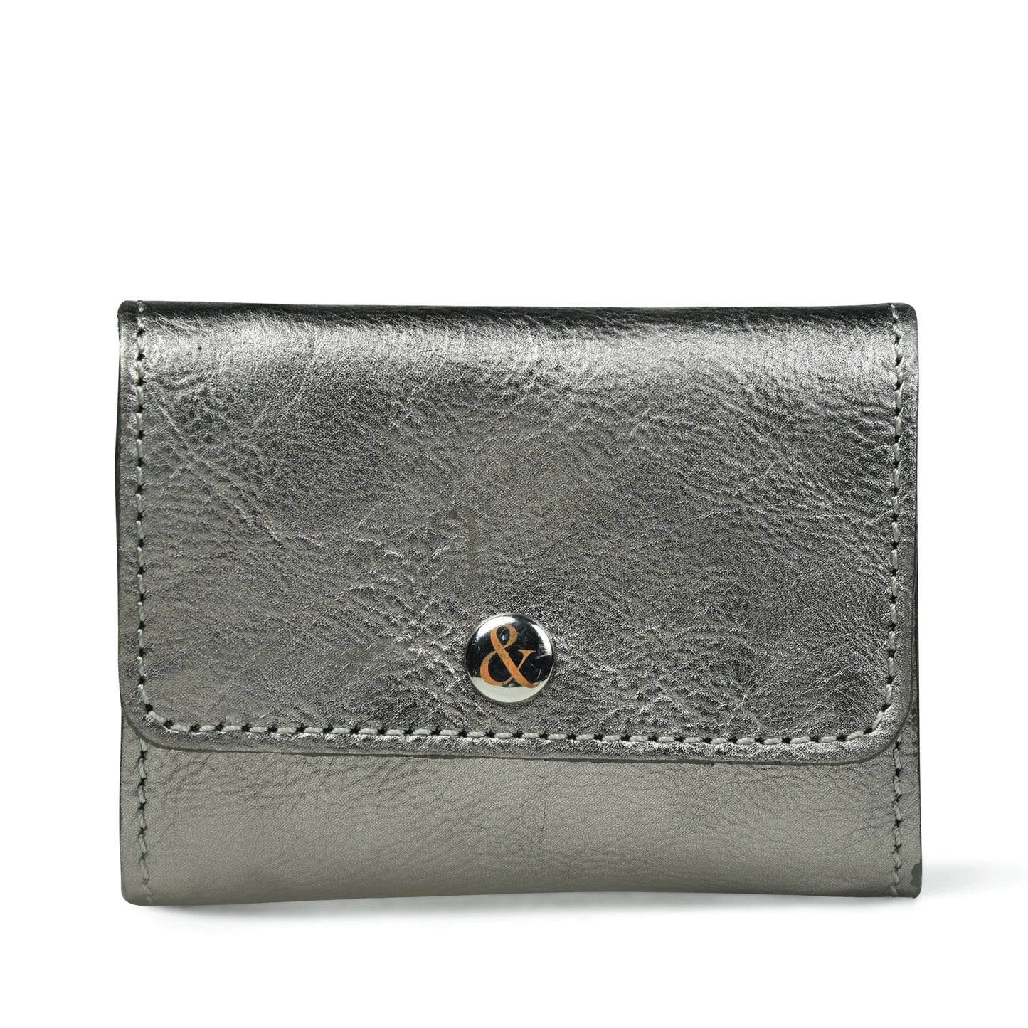 Bell & Fox | Leather Card Holder With Zip | Pewter