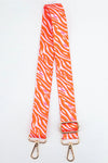 Sarta | Two Tone Zebra and Lightning Bolt Bag Strap | Pink & Orange
