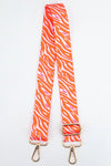 Sarta | Two Tone Zebra and Lightning Bolt Bag Strap in Pink & Orange