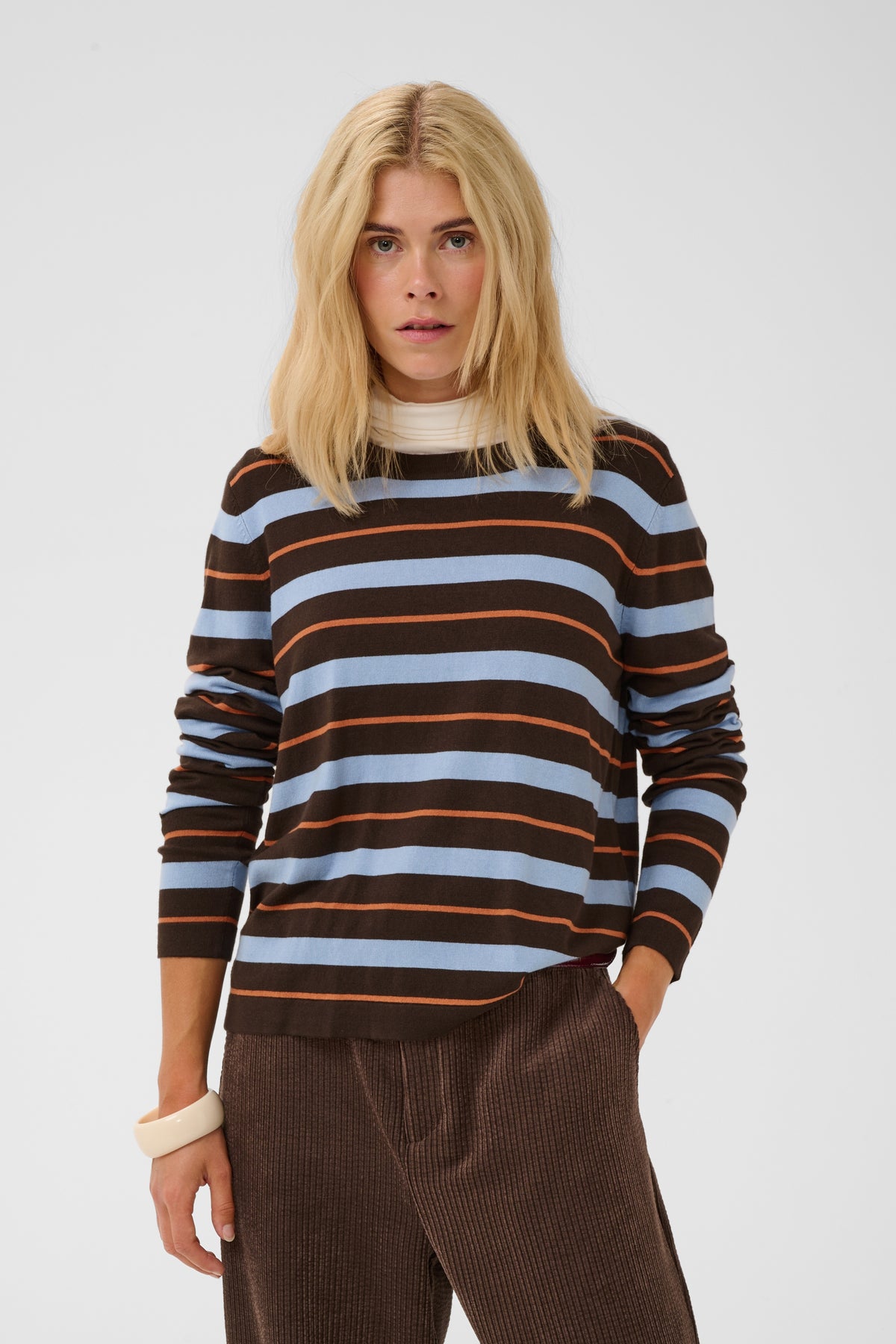 Culture | CUbalto Jumper | Brown/Blue Stripe