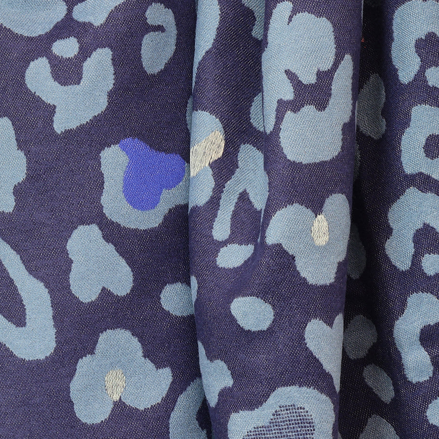 POM | Leonie Navy Mix Animal Jacquard Scarf