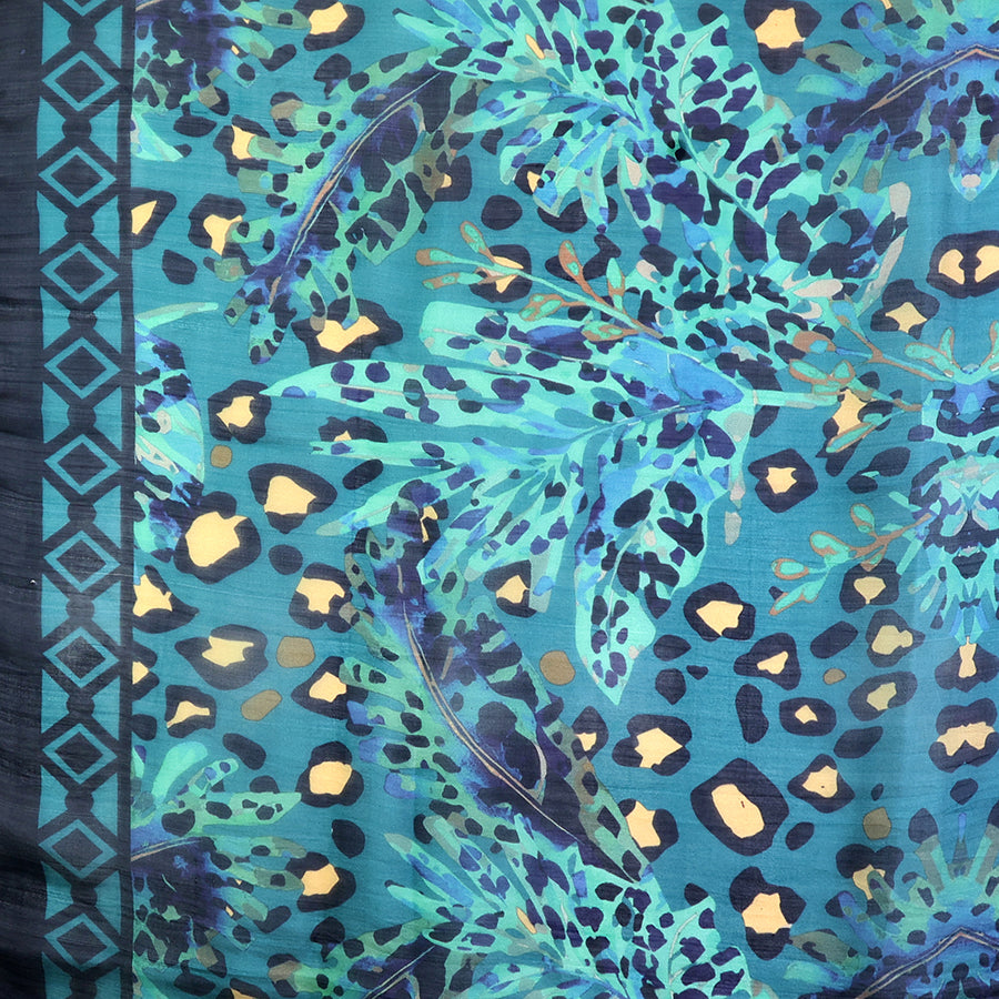 POM | 100% Silk Botanical & Animal Print Square Scarf