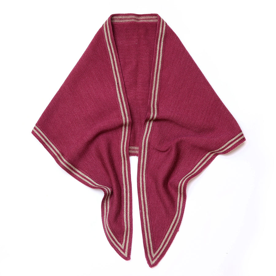 POM | Amelia Fine Knit Triangle Scarf | Berry