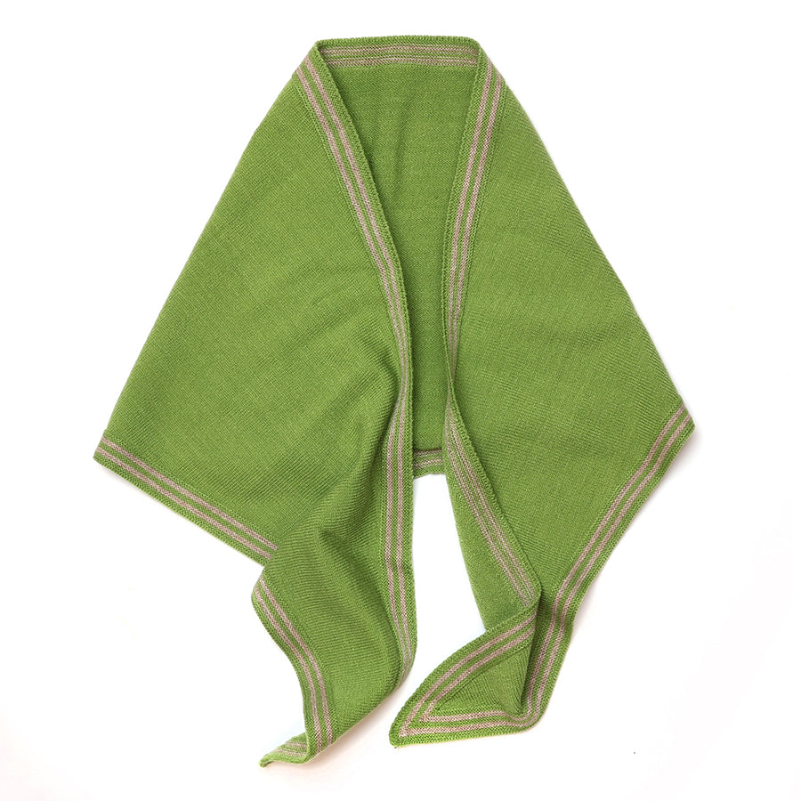 POM | Amelia Fine Knit Triangle Scarf | Green
