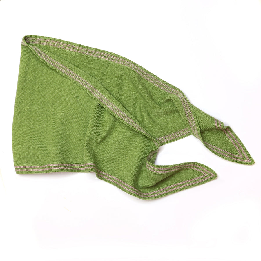 POM | Amelia Fine Knit Triangle Scarf | Green
