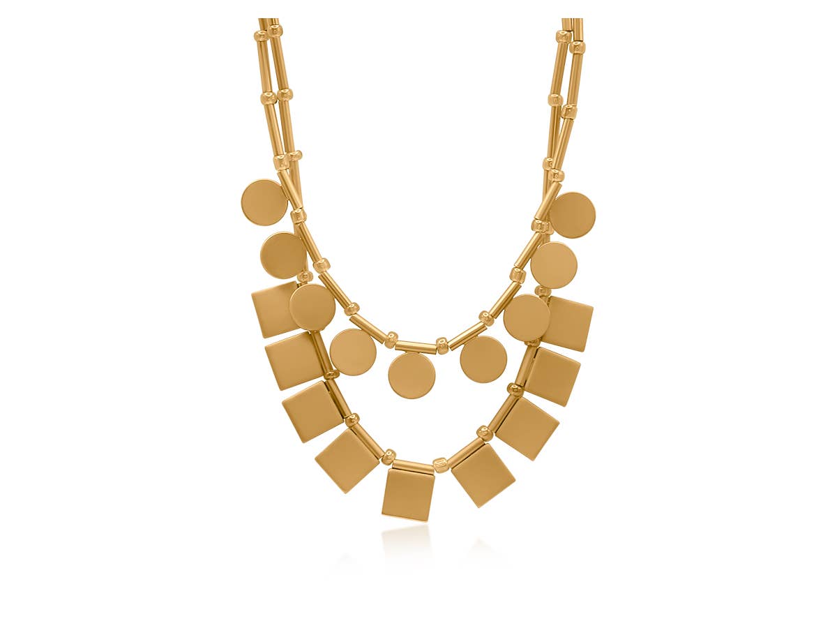 Big Metal London | Bahia Double Boho Necklace |  Gold
