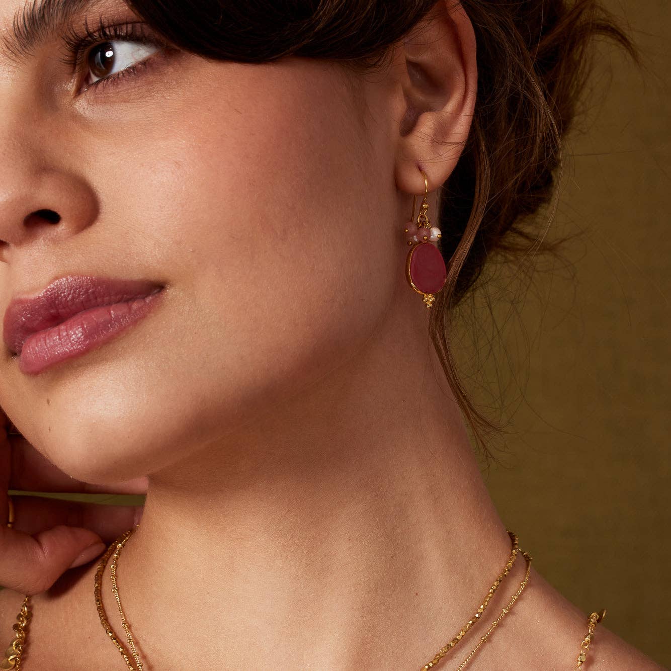 Ashiana London | Willow Pink Jade Earrings