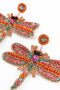 My Doris | Beaded Pink Dragonfly Earrings