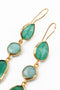 My Doris | Green Glass Triple Drop Earrings