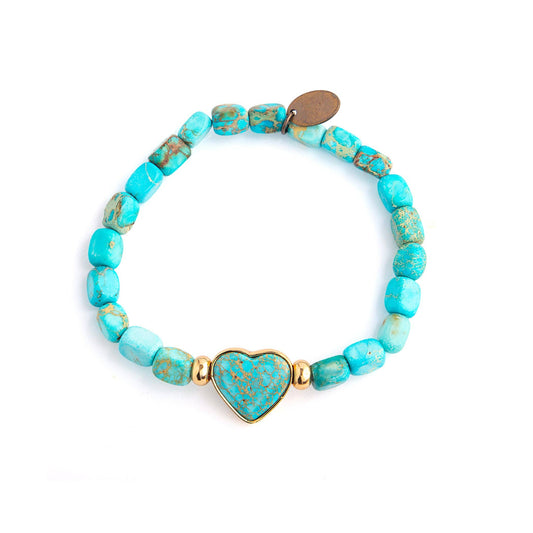 Blue Jasper Heart Bracelet