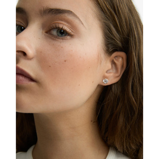 Pilgrim | Sable Crystal Earstuds | Silver-Plated