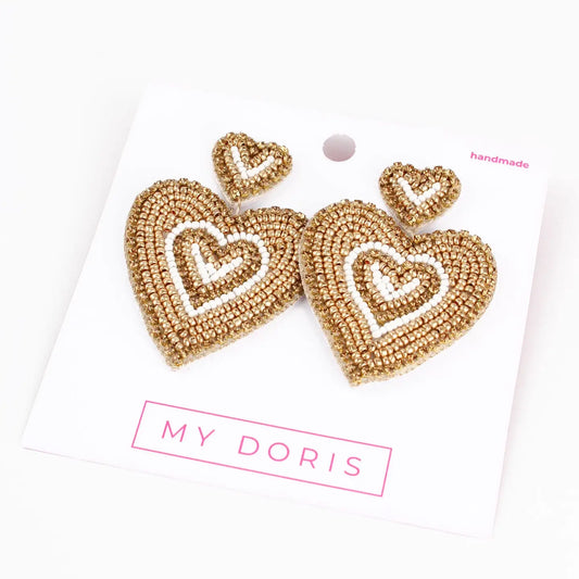 My Doris | Gold Ripple Heart Earrings - Blossom Boutique Online  