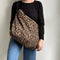 Sixton London | Brown Leopard Print Tote Bag | Large