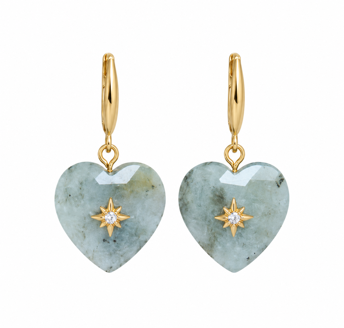 Wild Spirit | Grey Labradorite Heart Earrings