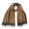 Cashmere Blend Tree of Life Scarf | Mocha