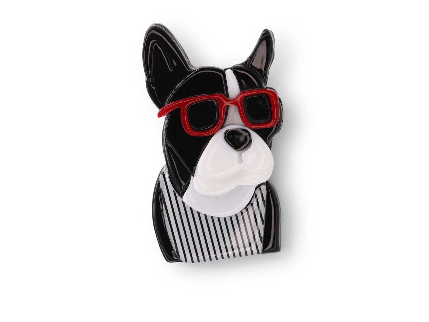 Big Metal London | BULLDOG PERSPEX BROOCH | BLACK WHITE