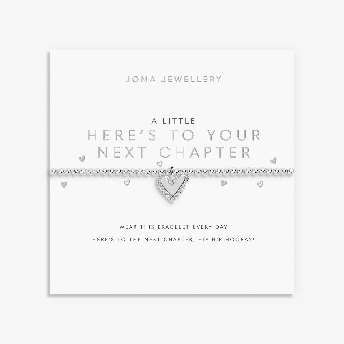 Joma Jewellery |  A Little 'Here's To Your Next Chapter' Bracelet in Silver Plating