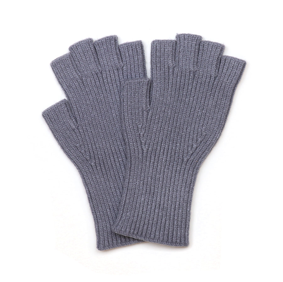 POM | Ribbed Fingerless Gloves | Grey