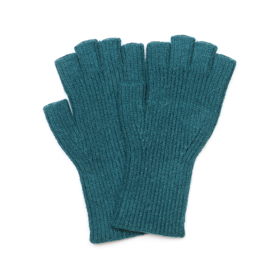 POM | Ribbed Fingerless Gloves | Teal