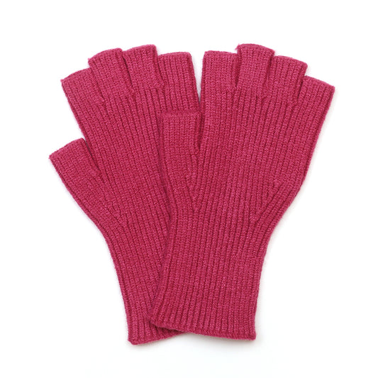 POM | Ribbed Fingerless Gloves | Pink