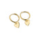 White Leaf | Heart Charm Huggie Earrings | Gold