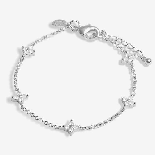 Joma Jewellery | Loved By You Cubic Zirconia Flower Bracelet In Silver Plating
