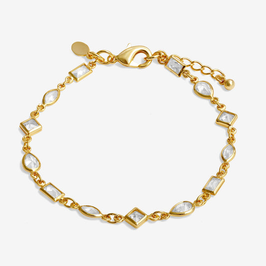 Joma Jewellery | Loved By You Multi Cubic Zirconia Chain Bracelet In Gold Plating
